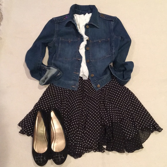 White House Black Market Dresses & Skirts - WHBM | EUC Black and White Polka Dot Tulip Skirt size 10